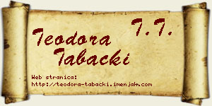 Teodora Tabački vizit kartica